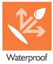 Arrows Showing A Water Droplet Bouncing Off A Surface with the text Waterproof below