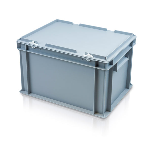 20L 400 x 300 x 235mm Heavy Duty Hinged Lid Euro Stacker