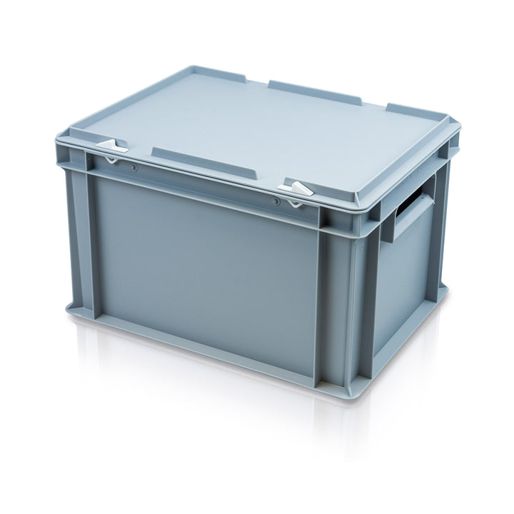 20L (400x300x235mm) Heavy Duty Hinged Lid Euro Stacker – Storage Box Shop