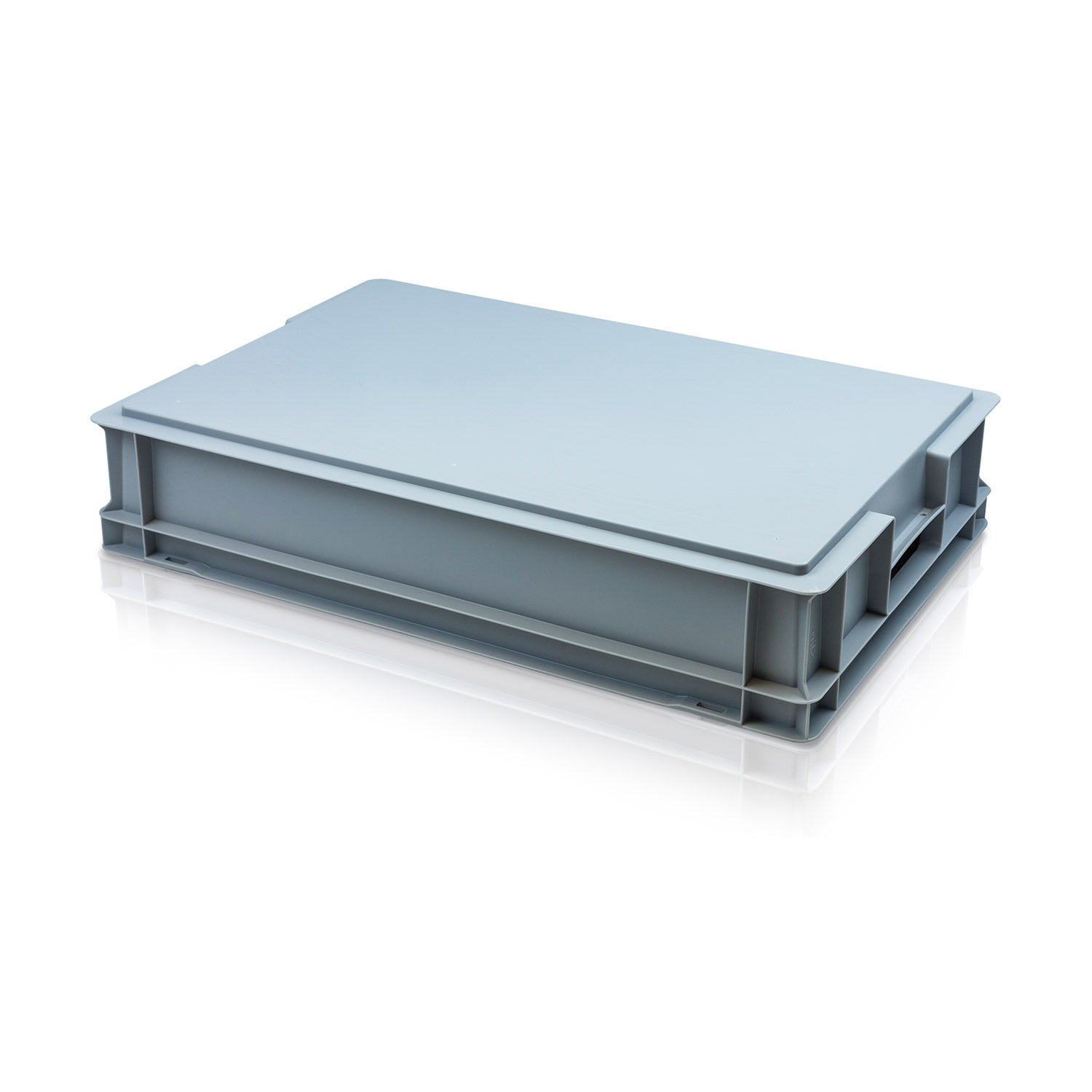 Metal Shallow Rectangular Containers Shop Now | 24L (600x400x120mm) Shallow Lidded Euro Stacking Container ...