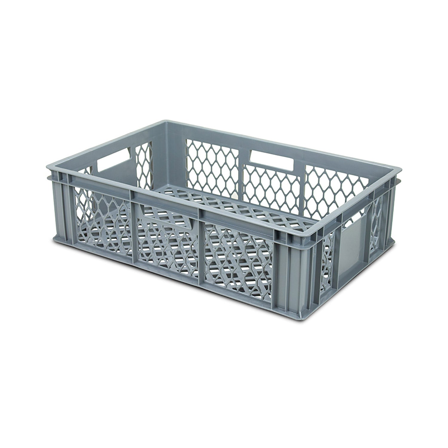 34L Plastic Perforated Stacking Crate | Storage Box Shop