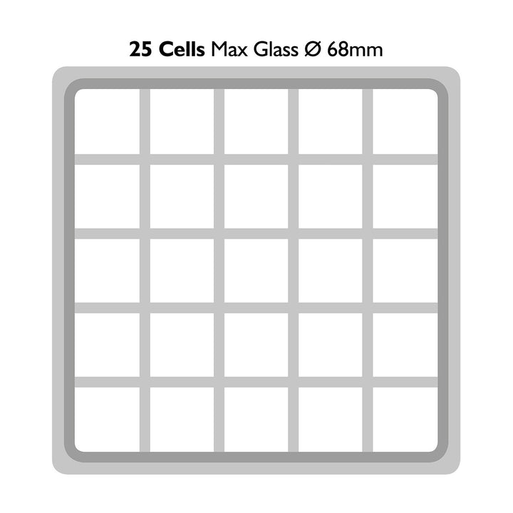 400x400mm Glass Washer Basket 25 Compartments