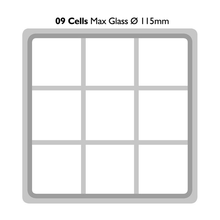 400mm Glass Washer Basket 9 Compartments