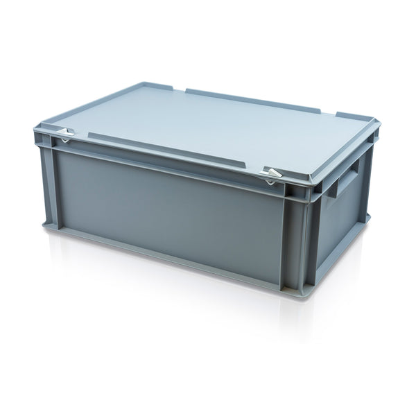 42L 600 x 400 x 235mm Euro Stacking Hinged Lid