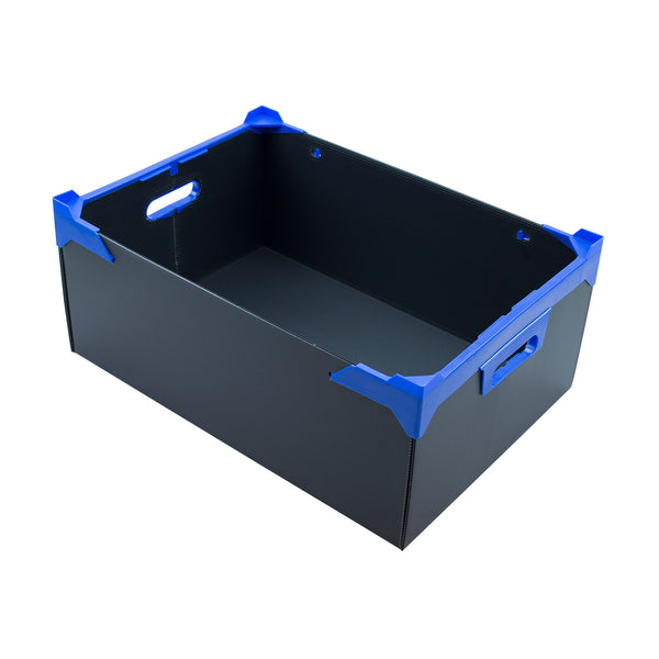 510x360x250mm Economy Plastic Stacking Storage Box Ref. B220-Black
