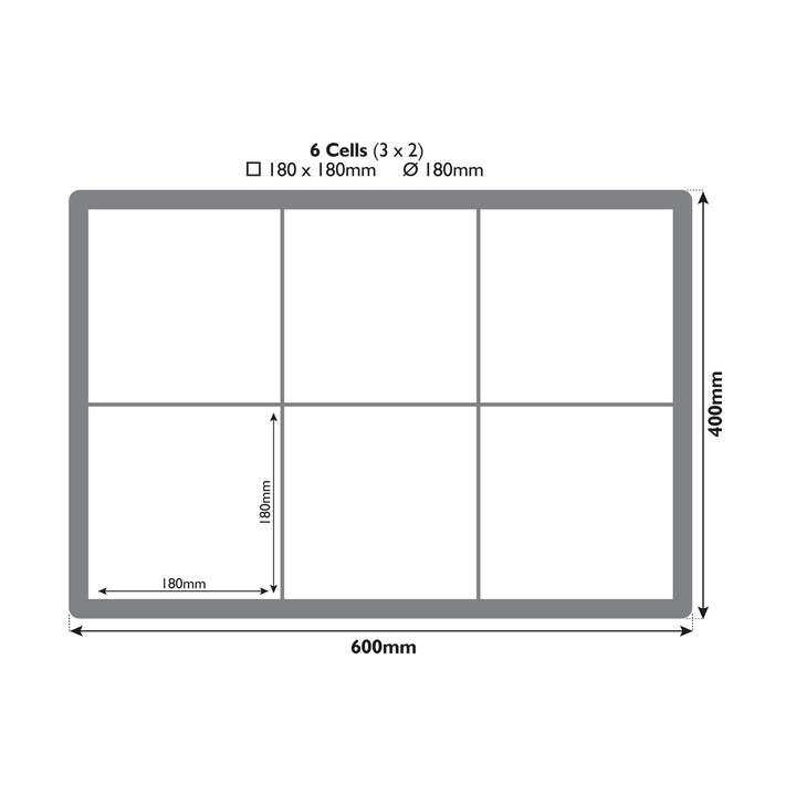 6 Compartment Ventilated PP - Compartments Graphic