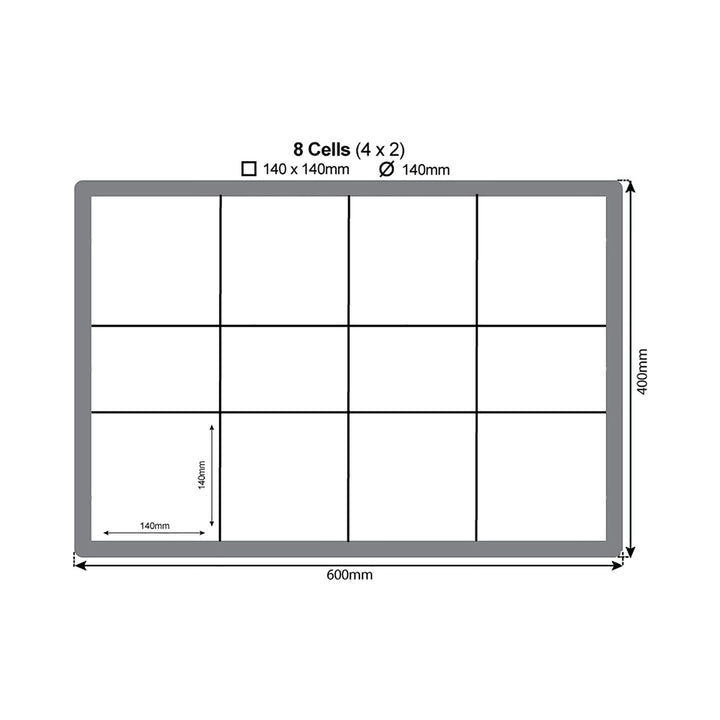 8 Compartment Ventilated PP Compartments Graphic