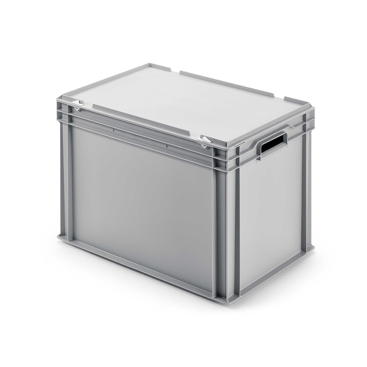 80L (600x400x420mm) Heavy Duty Solid Euro Container With Hinged Lid