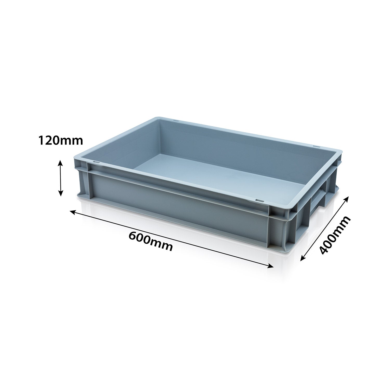 Stacking Container Block Dimensions 24L (600x400x120mm) Shallow Euro Stacking Container – Storage Box Shop