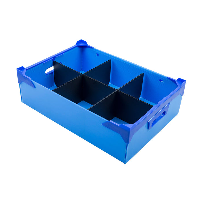 Blue Glassjack with 6 Compartments