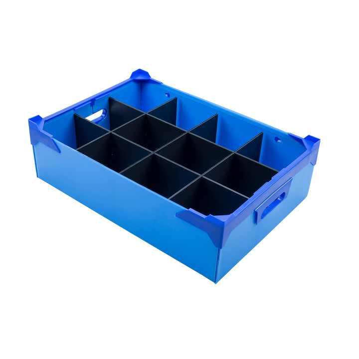 Blue Glassjack with 12 Compartments