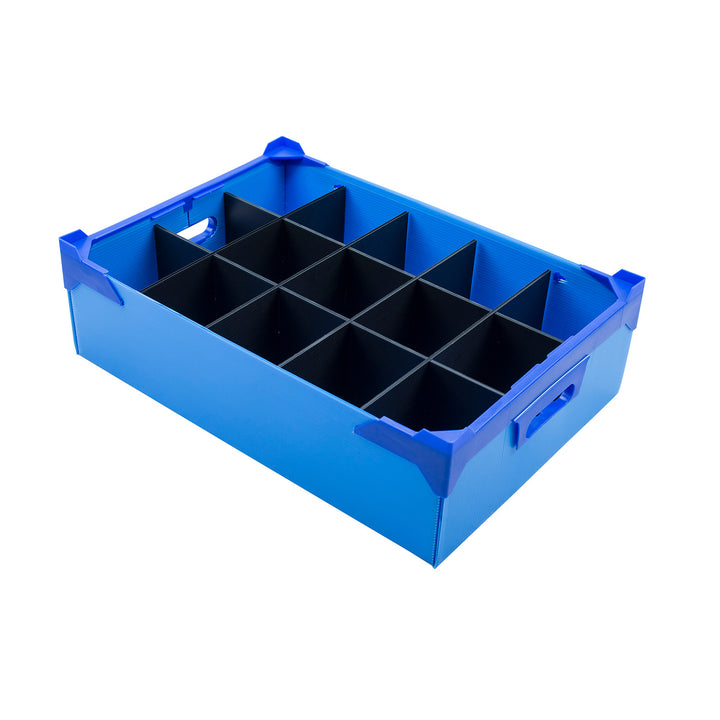 Blue Glassjack with 15 Compartments