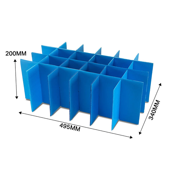 Box Internal Divider Sets with 24 Cells for ABC Equipment and Party Hire Totes and Storage Box Shop B220 Corrugated Plastic Storage Totes