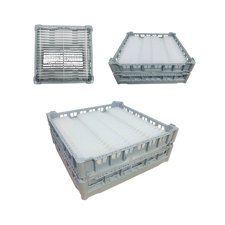 Commercial Dishwasher Rack With Slotted Plate Inserts