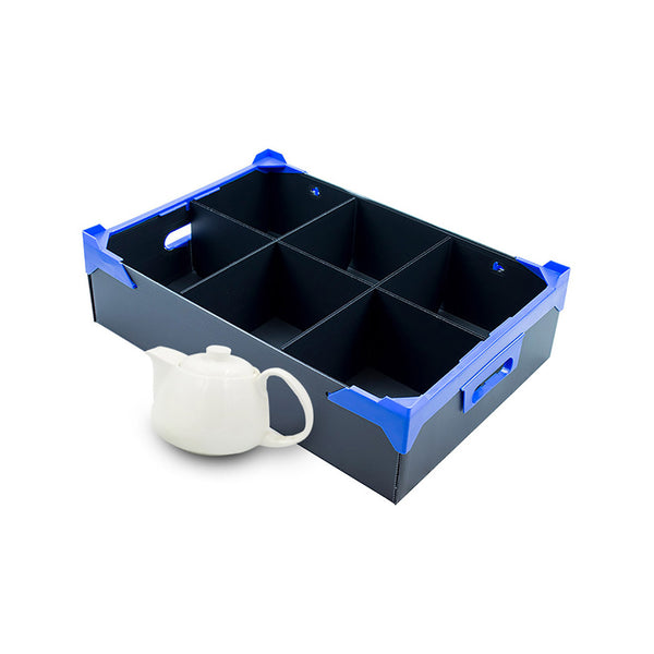 Correx Storage Box for Crockery, Tea Pots and Jugs with 6 Cells (Cell Size: 168x160mm)