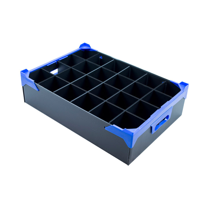 Correx Storage Box for Espresso Cups with 24 Cells Size 80x78mm