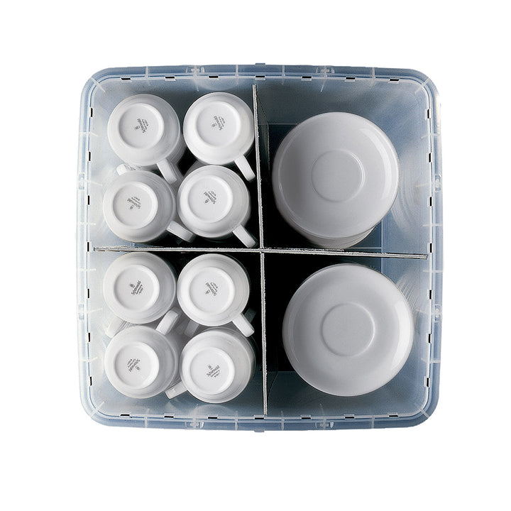 Crockery Transport Box with Lid for Cups and Saucers and Small Plates
