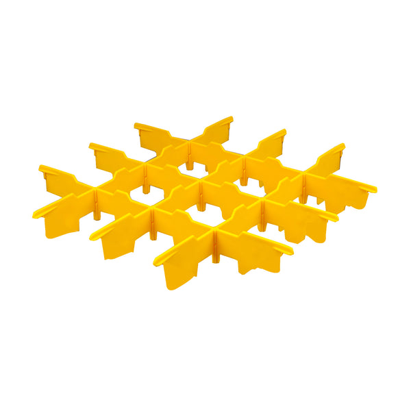 Yellow 16 Compartment Dividers For Fries 500mm Dishwasher Racks