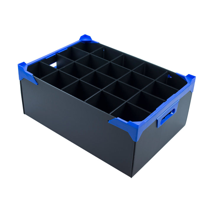Double Wall Plastic Storage Tote Crate for Glassware