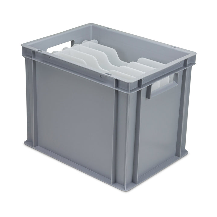 Euro Box Divider Inserts with Narrow Compartments for Storing Plates and Thin Items