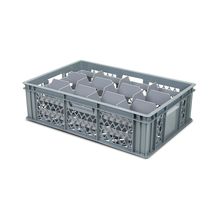 Euro Container Crates with Top and Bottom Glassware Compartment Divider Inserts