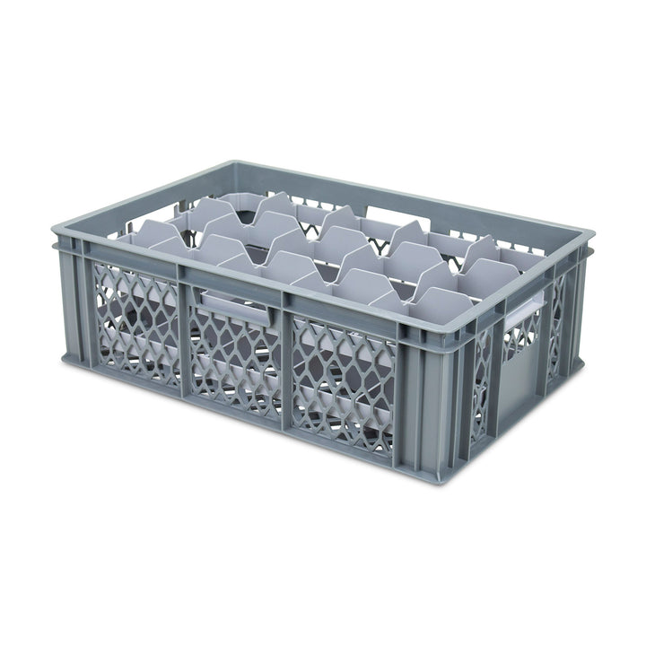 Euro Crates with Glassware Divider Inserts with 15 Compartments