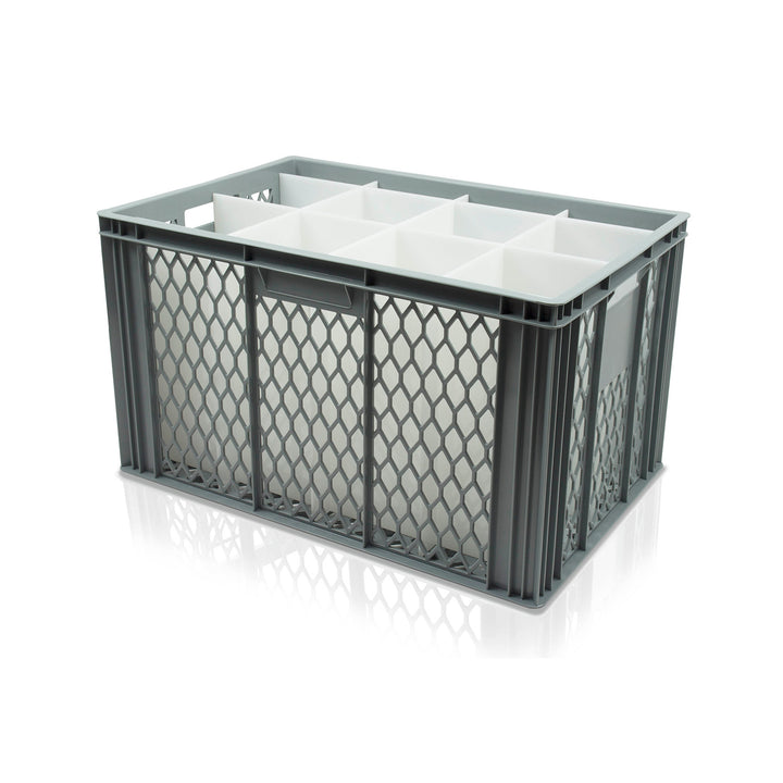 Extra Large Euro Crate With Dividers Inserts Perforated V320-08H