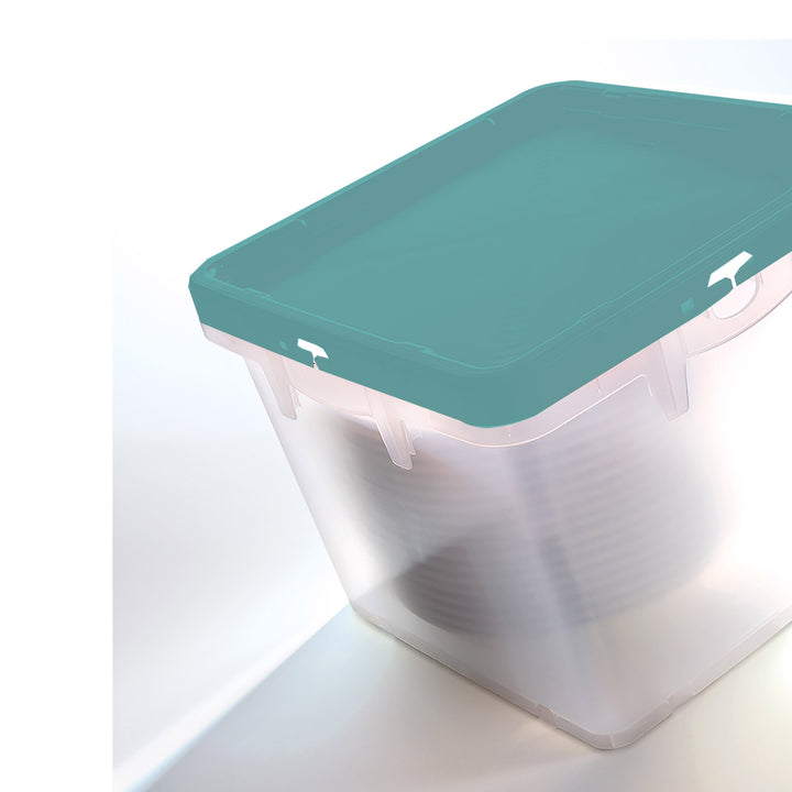 Green Click Close Lid For Heavy Duty Transparent Plate Box 400x400mm