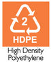 3 Chasing Arrows Recyclable Symbol Surrounding Number 3 with Text Below of High Density Polyethylene