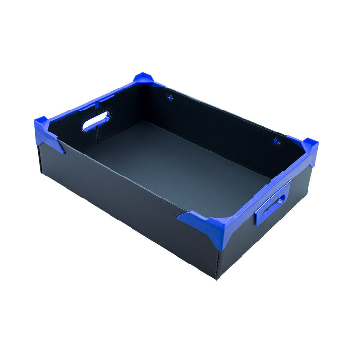 Black Correx Box With Blue Handles