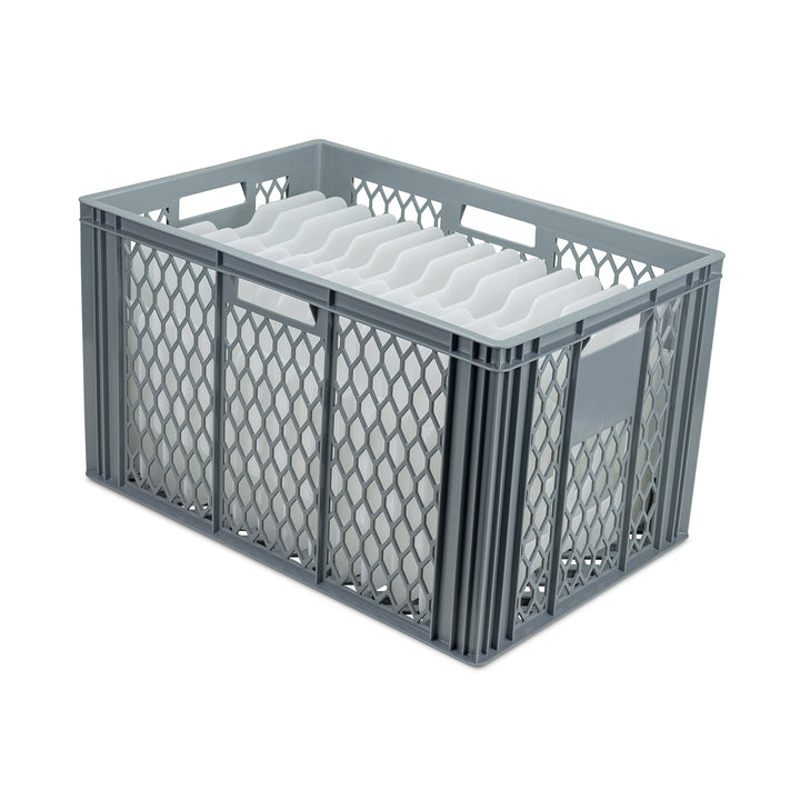 Plate Storage and Conveyor Basket with Compartments