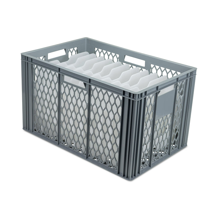 Plate Storage and Conveyor Euro Crate with Compartments
