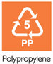3 Chasing Arrows Recyclable Symbol Surrounding Number 5 with Text Below of Polypropylene
