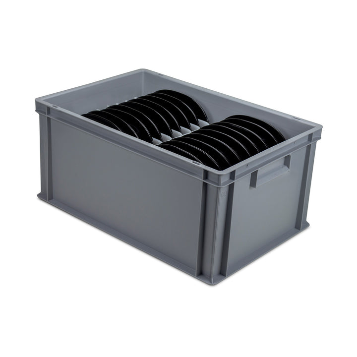 Protective Dinner Plate Storage Box with Segmented Slot Inserts