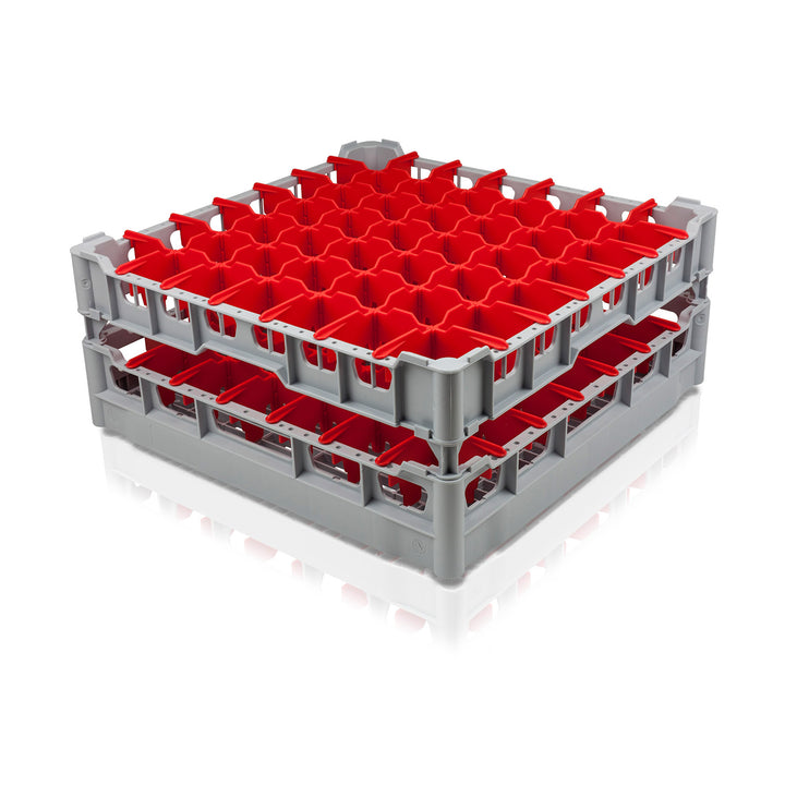 Red Fries Rack 500 Baskets with Compartments for Flutes Champagne Stemware Dishwasher Rack with 49 Compartments