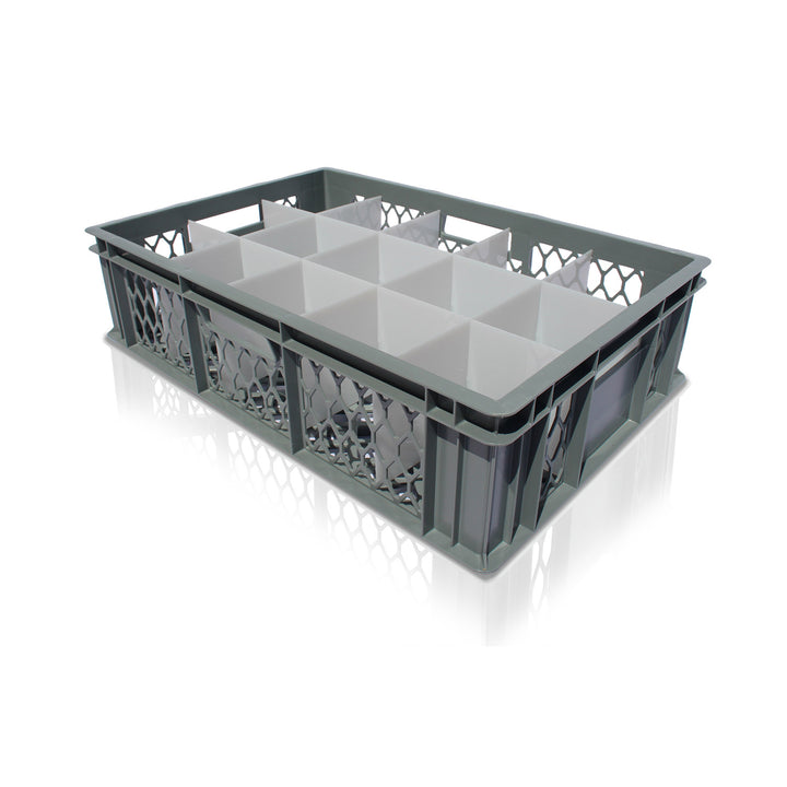 Shallow Ventilated Glassware Crate Storage Box with 15 Cells