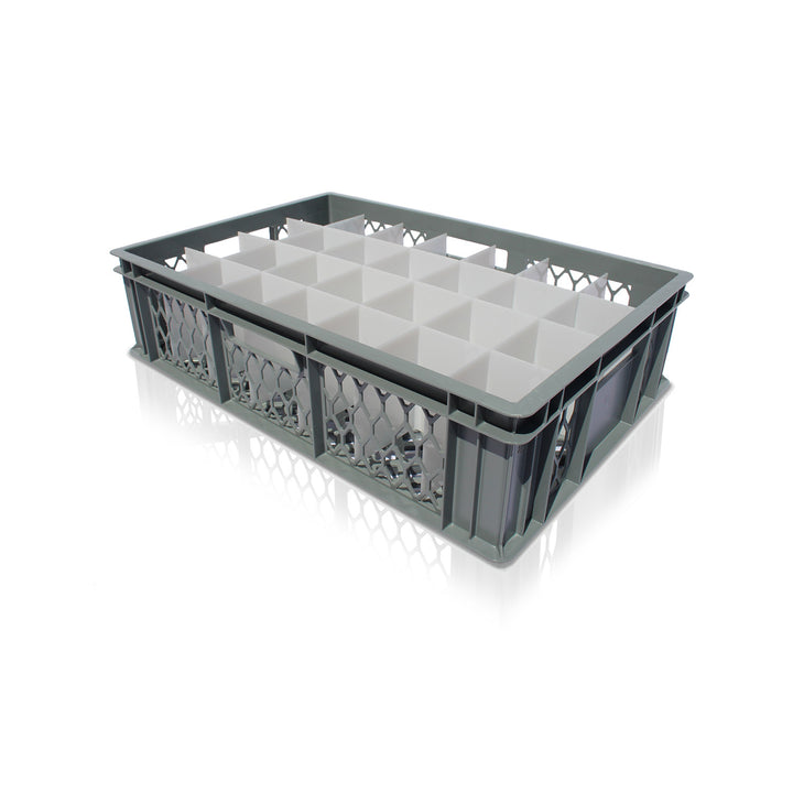 Shallow Ventilated Storage Crate with 28 Cells for Glassware