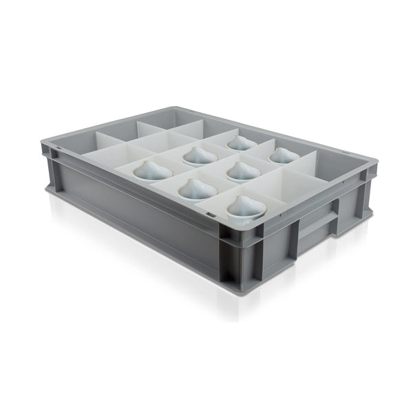 Solid Euro Box For Storage & Transportation of Tall Cups/Mugs & Other Crockery With 15 Cells (Cell Size: 117x109mm)