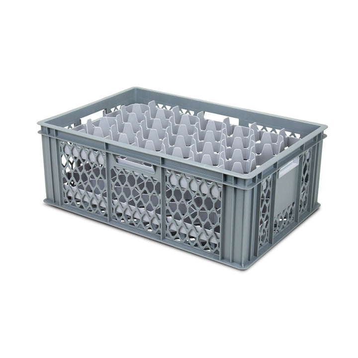 Stackable Glassware Crate With Removable Dividers