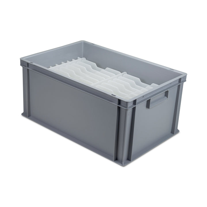 Storage Box For Plates and Narrow Items with Protective Dividers Slot